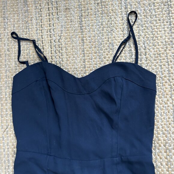 ABERCROMBIE & FITCH Women’s Camille Satin Slit Midi Slip Dress Blue Size XXS P - Picture 6 of 16